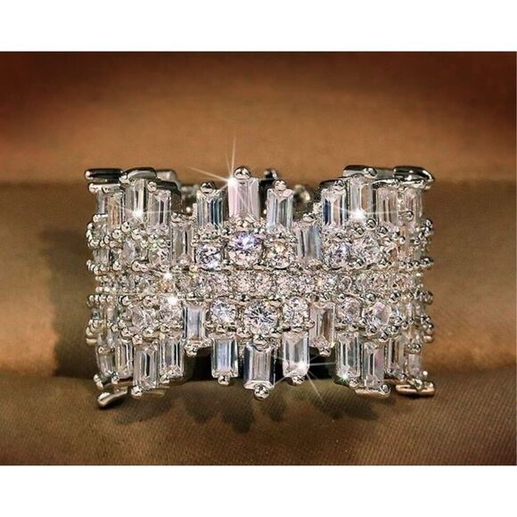 Iced Silver Ring - Picture 2 of 7